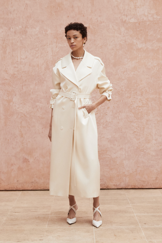 Clochard Coat in cream by Kaviar Gauche