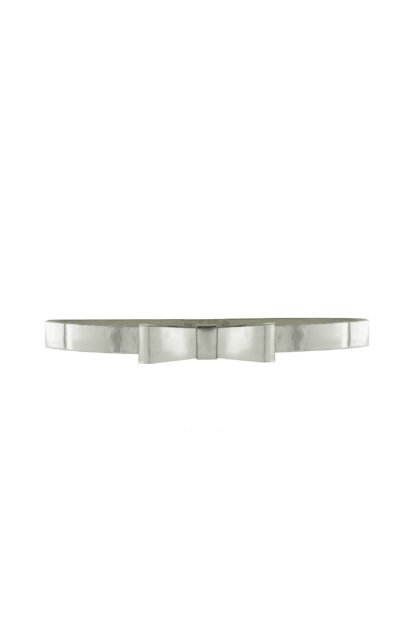 Metallic Bow Belt midi silver