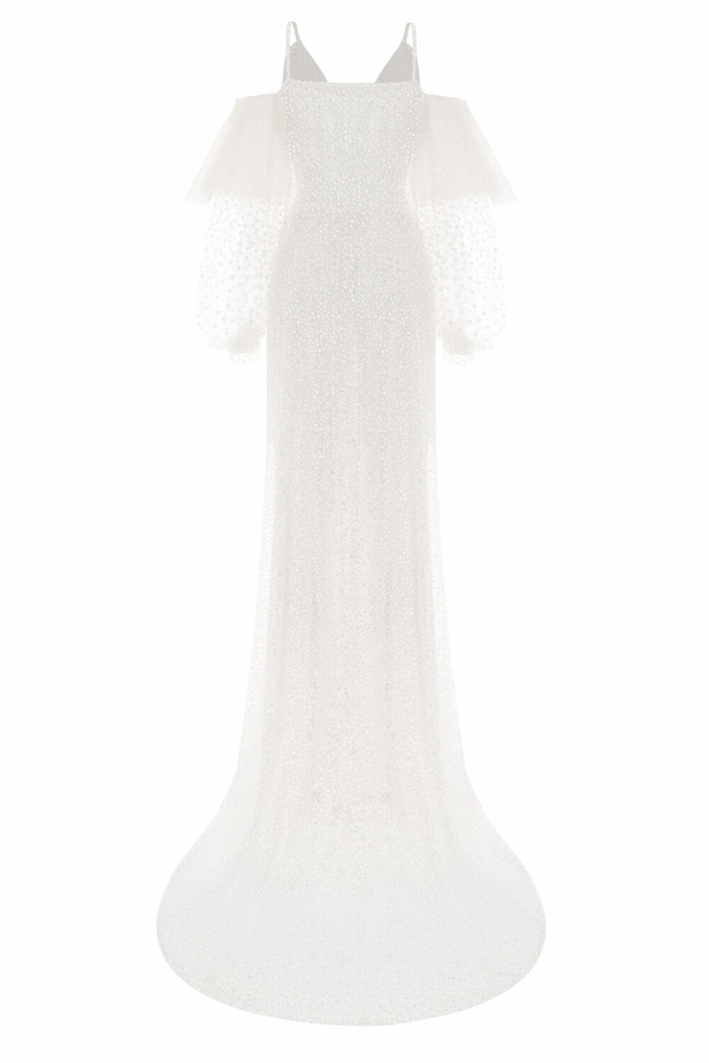 White Crystal Sleeve Dress Rückseite
