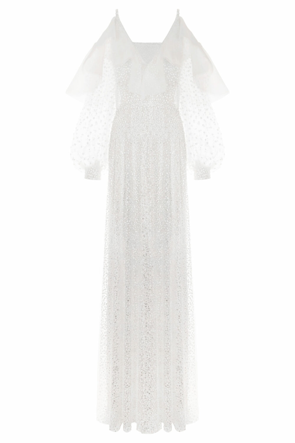 White Crystal Sleeve Dress Vorderseite